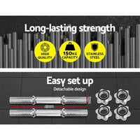 Everfit 45cm Dumbbell Bar Gym Home Exercise 150kg Capacity - Snagva