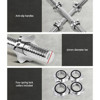 Everfit 45cm Dumbbell Bar Gym Home Exercise 150kg Capacity - Snagva