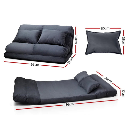 Artiss Lounge Sofa Bed Floor Recliner Chaise Chair Folding Adjustable