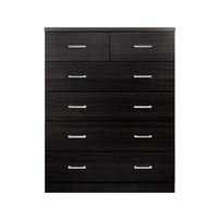 Side view showing slim profile of Artiss Tallboy storage cabinet with six drawers.