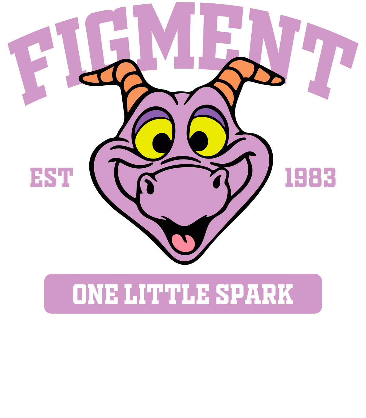 Figment Purple Dragon digital shirt design with vibrant colors and transparent background for instant download