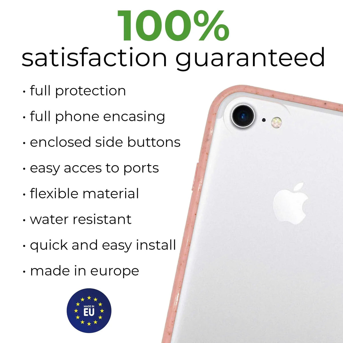 Biodegradable phone case - Transparent Pink - Snagva