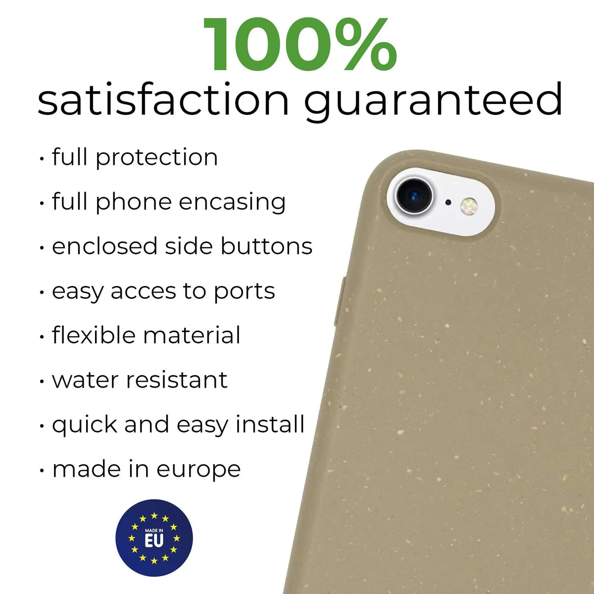 Biodegradable phone case - Olive green - Snagva