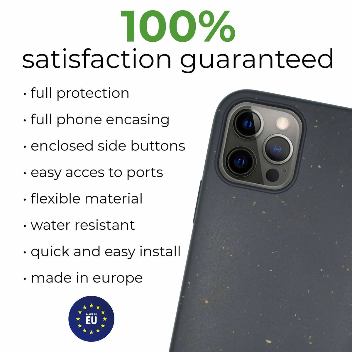 Biodegradable Personalized Phone Case - Black - Snagva