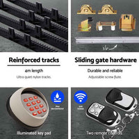 LockMaster Electric Sliding Gate Opener 1200KG Keypad 4M