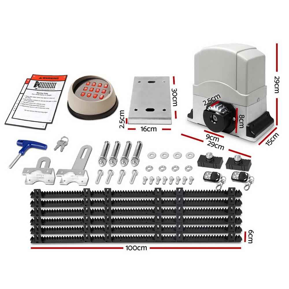 LockMaster Electric Sliding Gate Opener 1200KG Auto Keypad Hardware