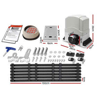 LockMaster Electric Sliding Gate Opener 1200KG Auto Keypad Hardware