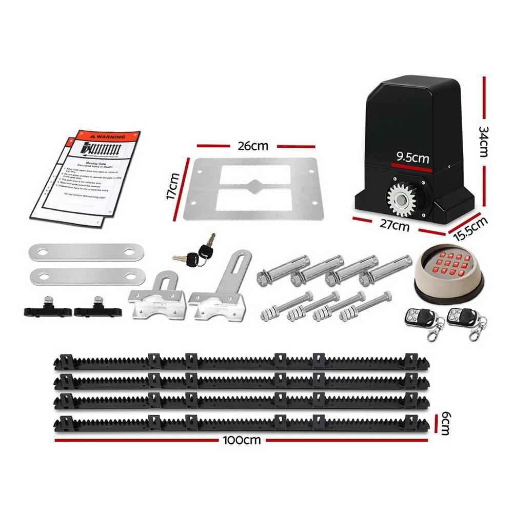 LockMaster Automatic Sliding Gate Opener Kit Keypad 4M 1000KG