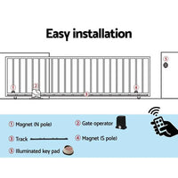 LockMaster Automatic Sliding Gate Opener Kit Keypad 4M 1000KG