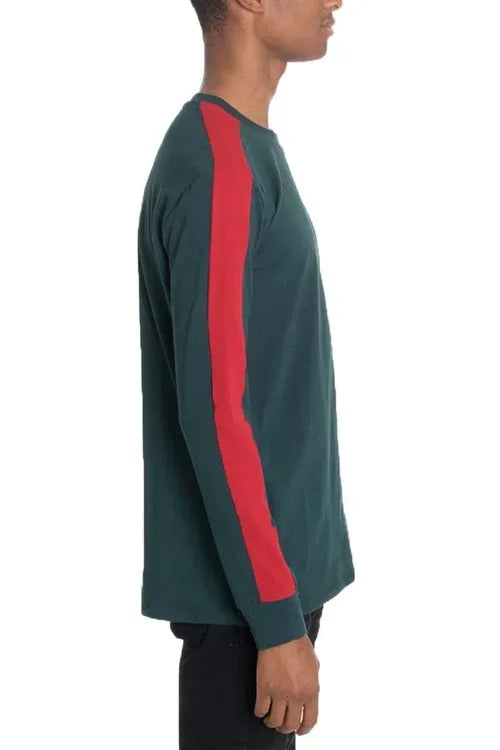 SIDE STRIPE LONG SLEEVE- GREEN - Snagva