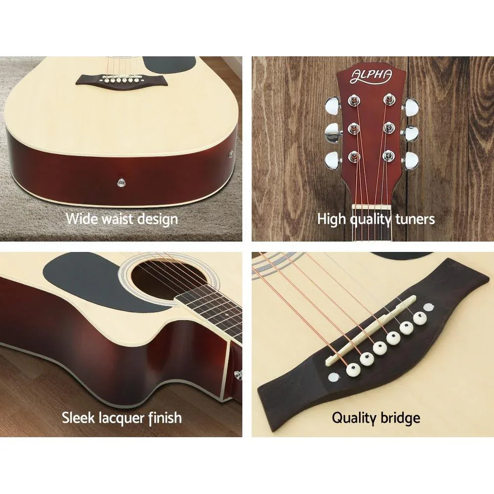 Close-up of electric acoustic guitar’s 5-band EQ control panel and pickup system.
