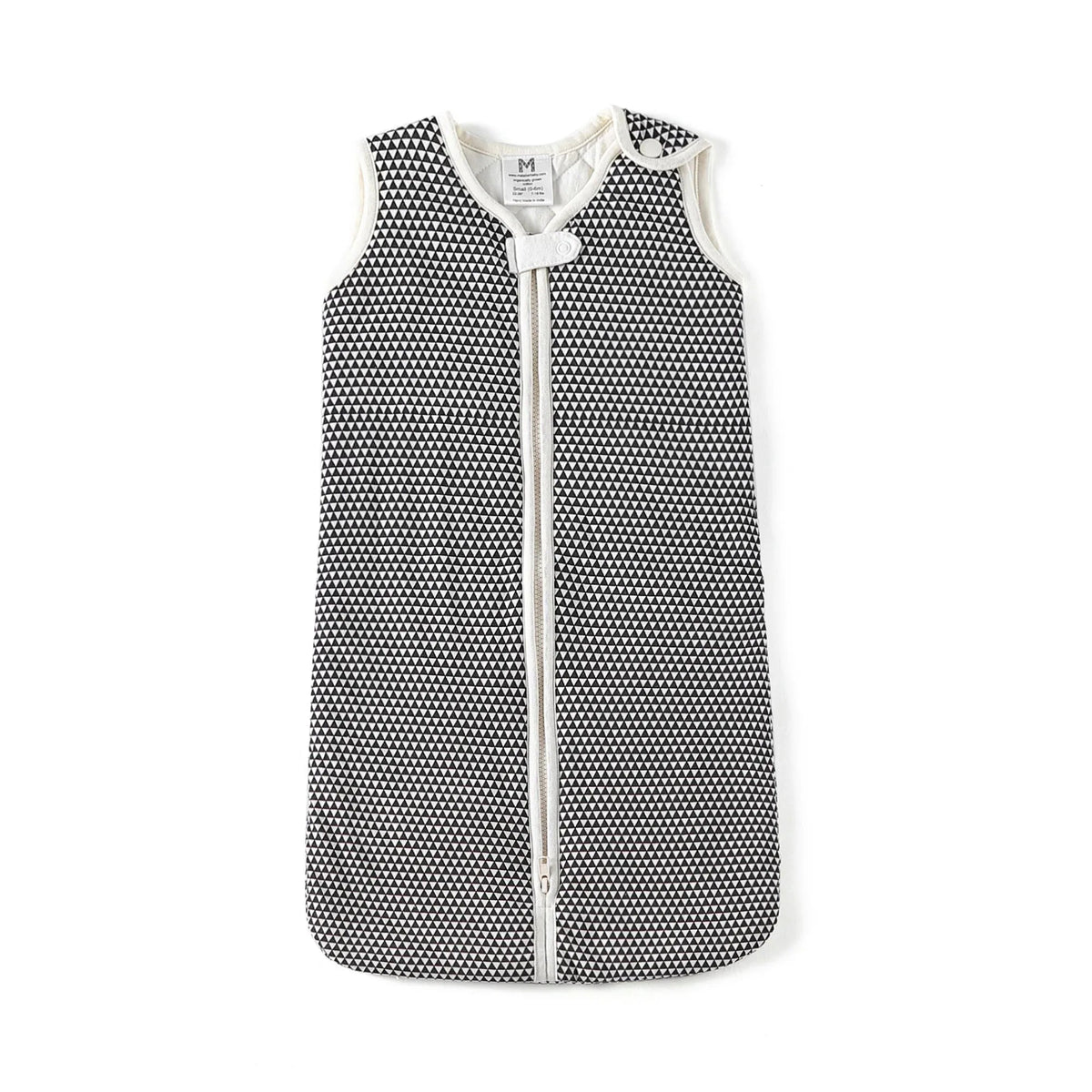Front view of the Greenwich wearable baby sleep bag in light fabric, ideal for newborns.