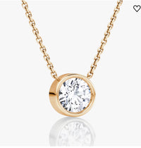 AGI Certified 1.00 Ctw Bezel Set Round Lab Grown Diamond Pendant -