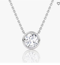 AGI Certified 1.00 Ctw Bezel Set Round Lab Grown Diamond Pendant -