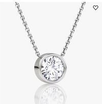 AGI Certified 1.00 Ctw Bezel Set Round Lab Grown Diamond Pendant -