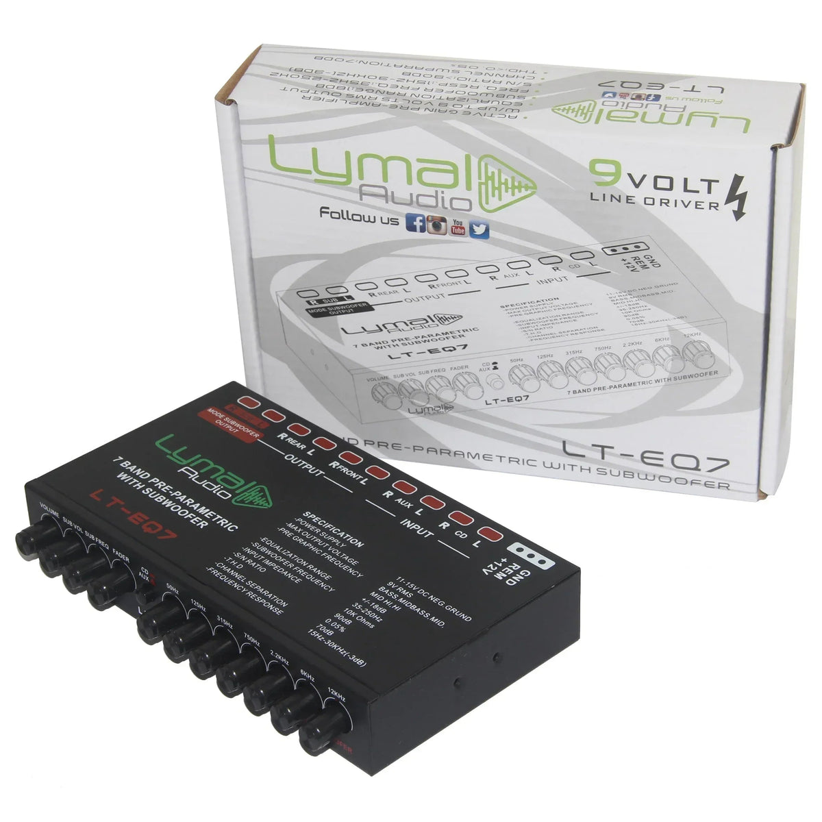 LT-EQ7 7 Band 9 Volt Car Audio Graphic Equalizer - Snagva