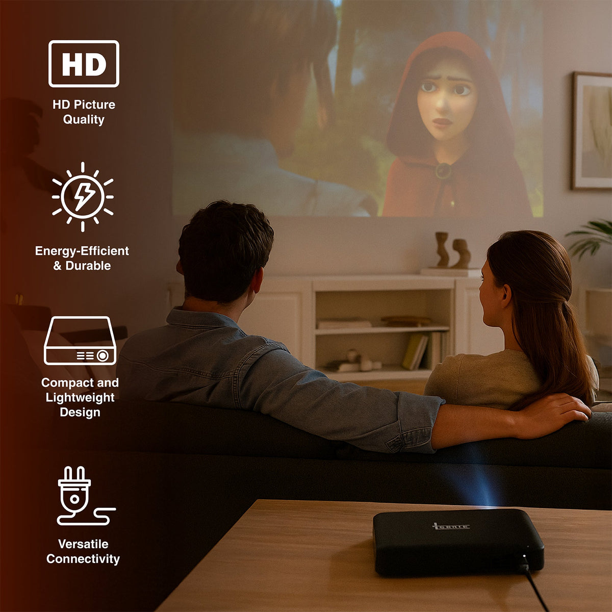 Pursonic Compact HD Projector connectivity ports HDMI USB