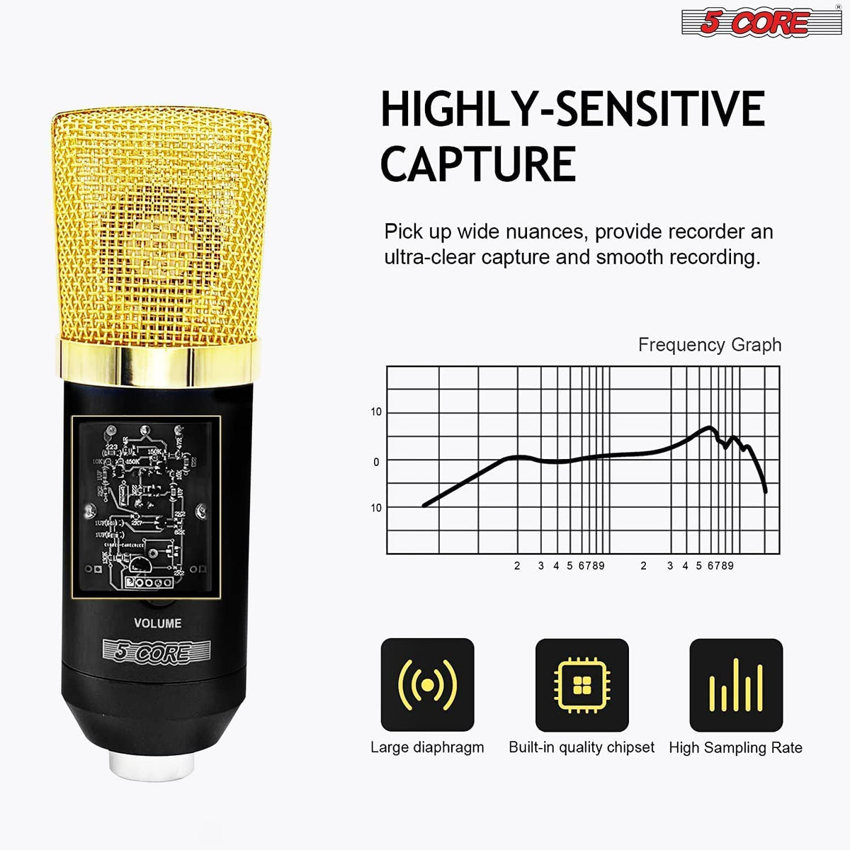 Snagva 5Core Recording Microphone Bundle – pop filter and shock mount