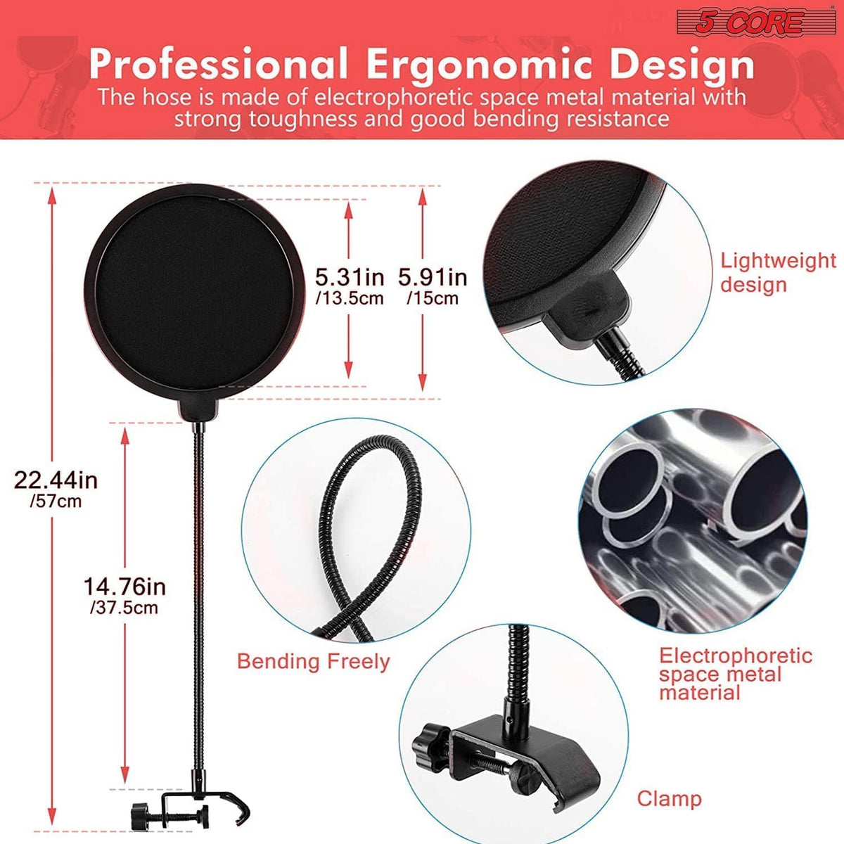 Snagva 5Core Recording Microphone Bundle – podcast setup on desk
