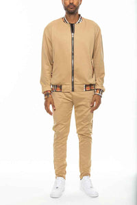 Checkered Detail Track Jacket Set
