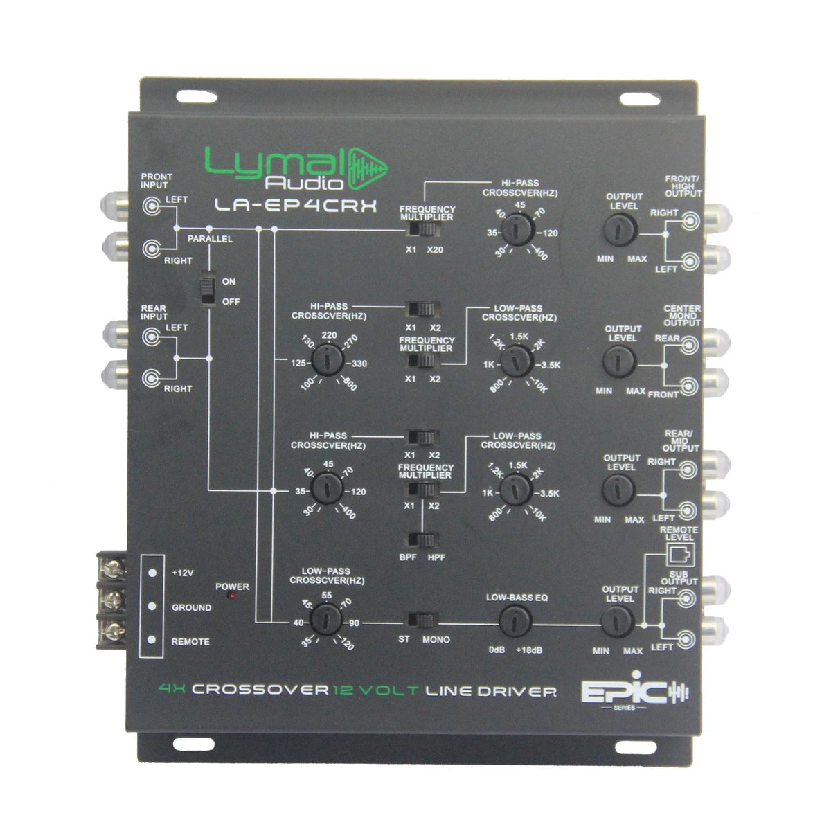 LA-EP4CRX 4 Way 12 Volt Electronic Crossover - Snagva