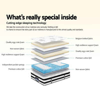 Giselle Bedding Algarve Euro Top Pocket Spring Mattress 34cm Thick –