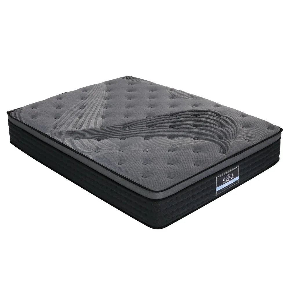 Giselle Bedding Alanya Euro Top pocket spring mattress with bamboo charcoal cover in black king size.