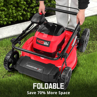 Lawn mower bag attached collecting grass clippings during cutting