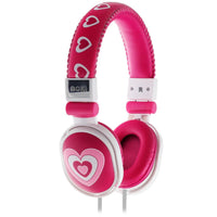 Soft cushioned DJ-style headphones in a stylish heart pattern, designed for comfort and premium sound quality