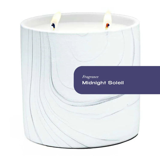 Midnight Soleil White Marble Candle 17oz