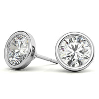 4.00 CTW Lab Grown Diamond Bezel Martini Stud Earrings in 14K White or