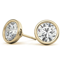 4.00 CTW Lab Grown Diamond Bezel Martini Stud Earrings in 14K White or