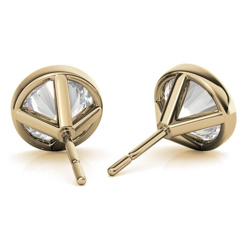 4.00 CTW Lab Grown Diamond Bezel Martini Stud Earrings in 14K White or