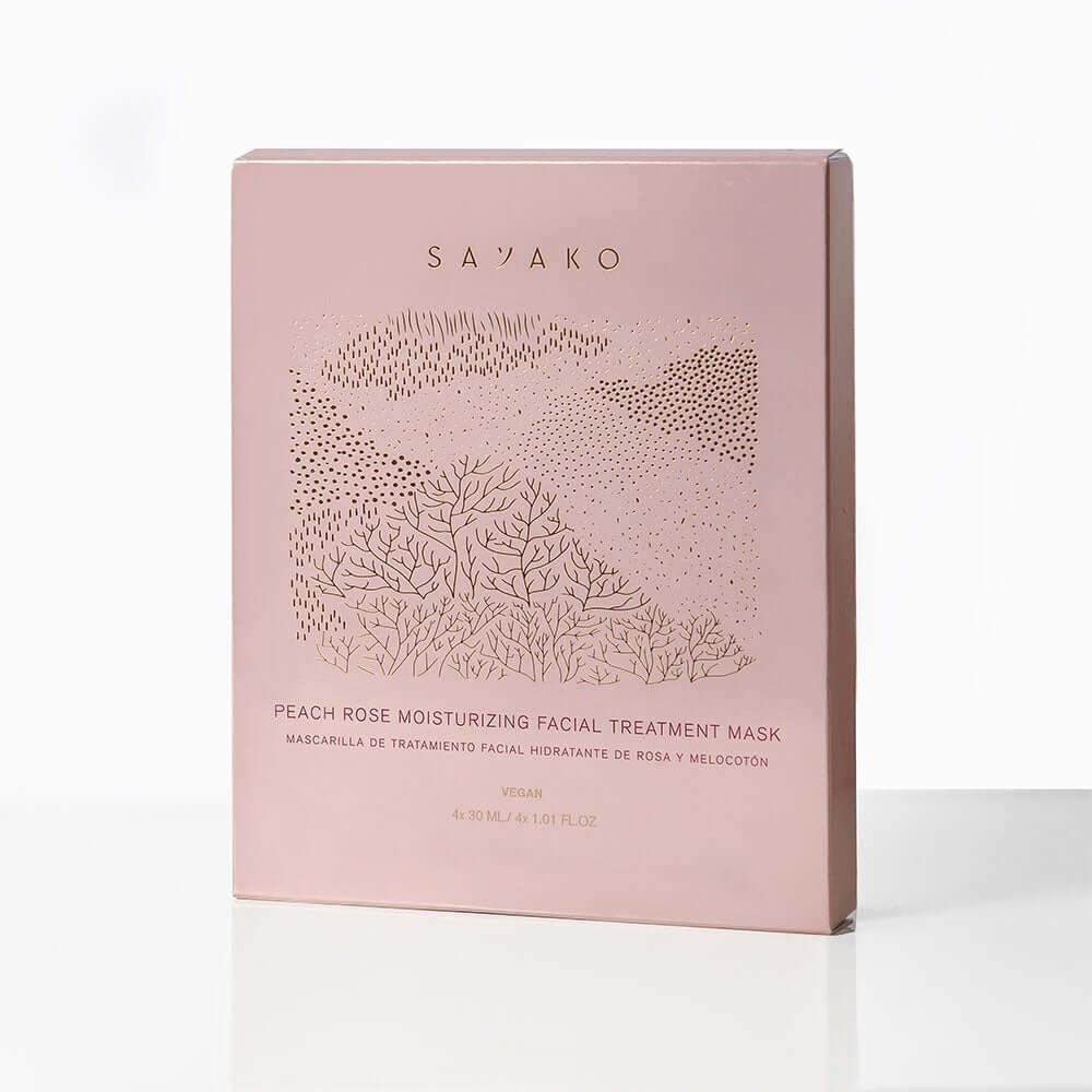 Mascarilla Hidratante de Rosa y Melocotón Vegana 4 unidades - Snagva