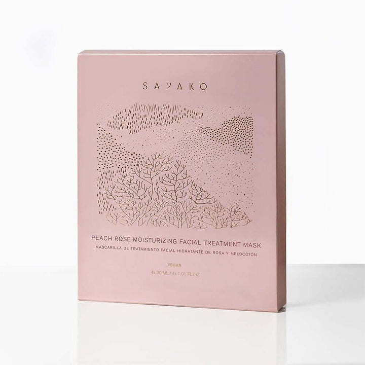 Mascarilla Hidratante de Rosa y Melocotón Vegana 4 unidades - Snagva