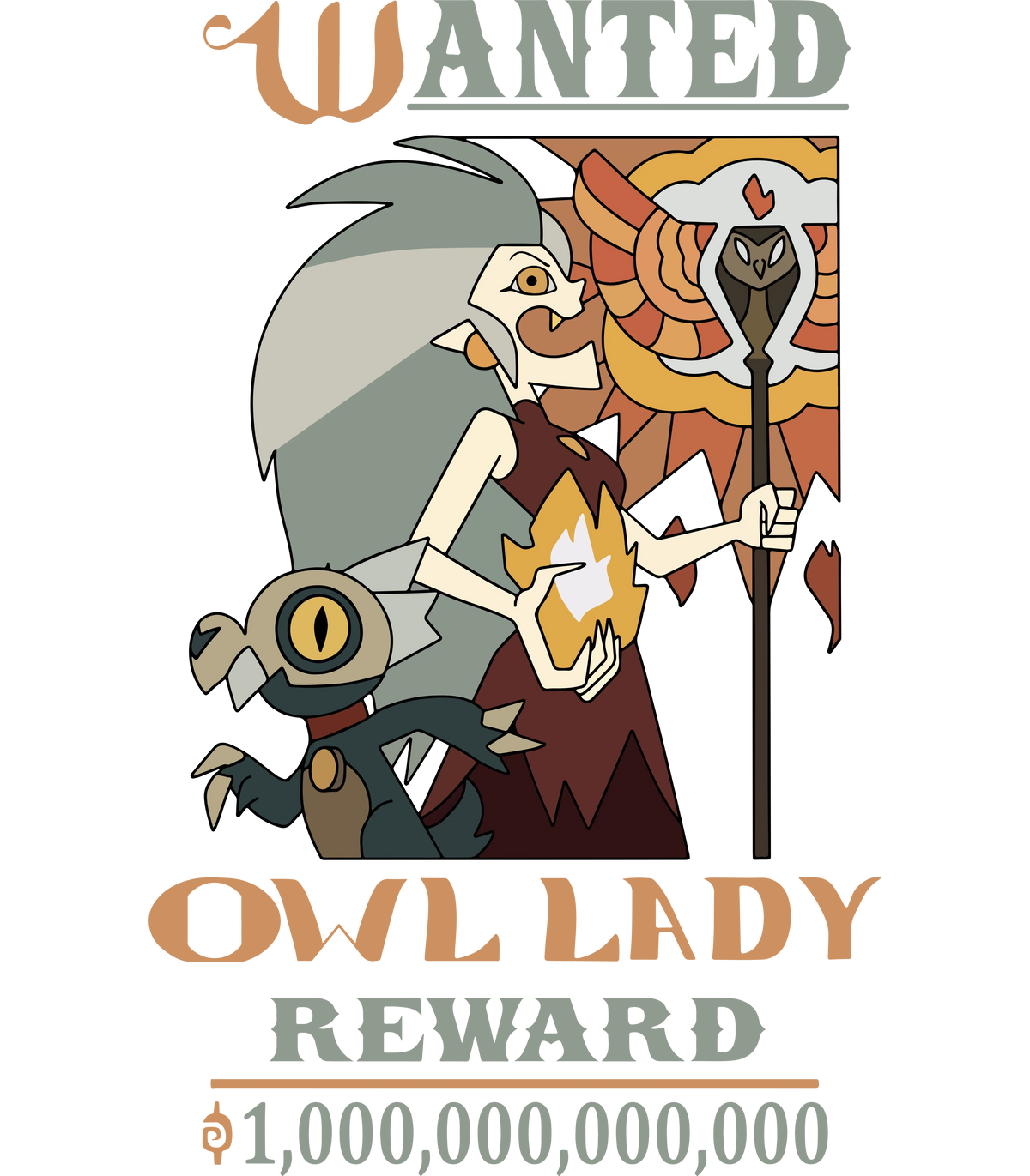 The Owl House - Eda The Owl Lady Wanted Poster - Digital Download