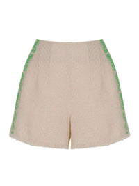 Tweed Shorts with knit striped