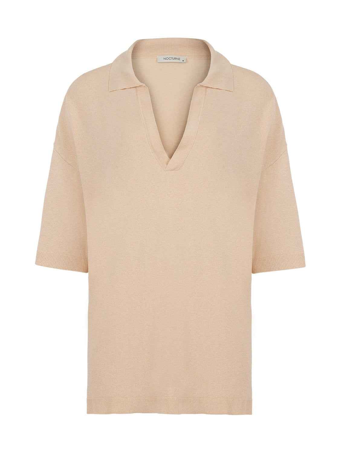 Lapel Collar Knit Top
