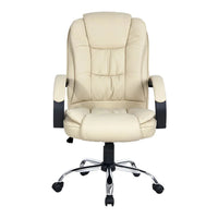 Close-up of black PU leather seat and stitching details of the Artiss gaming computer chair.