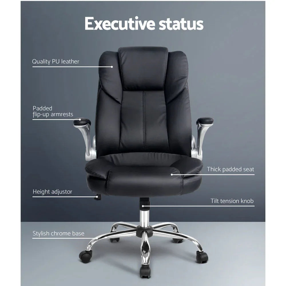 360-degree swivel office chair base with smooth-rolling caster wheels in black