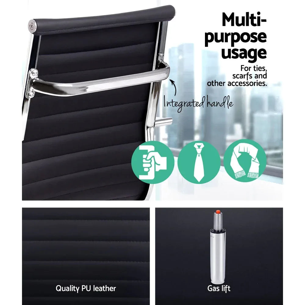 Artiss black gaming chair showing height adjustment lever under the seat.