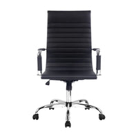 Rear view of Artiss office chair with chrome-finished rack for hanging ties or scarves.