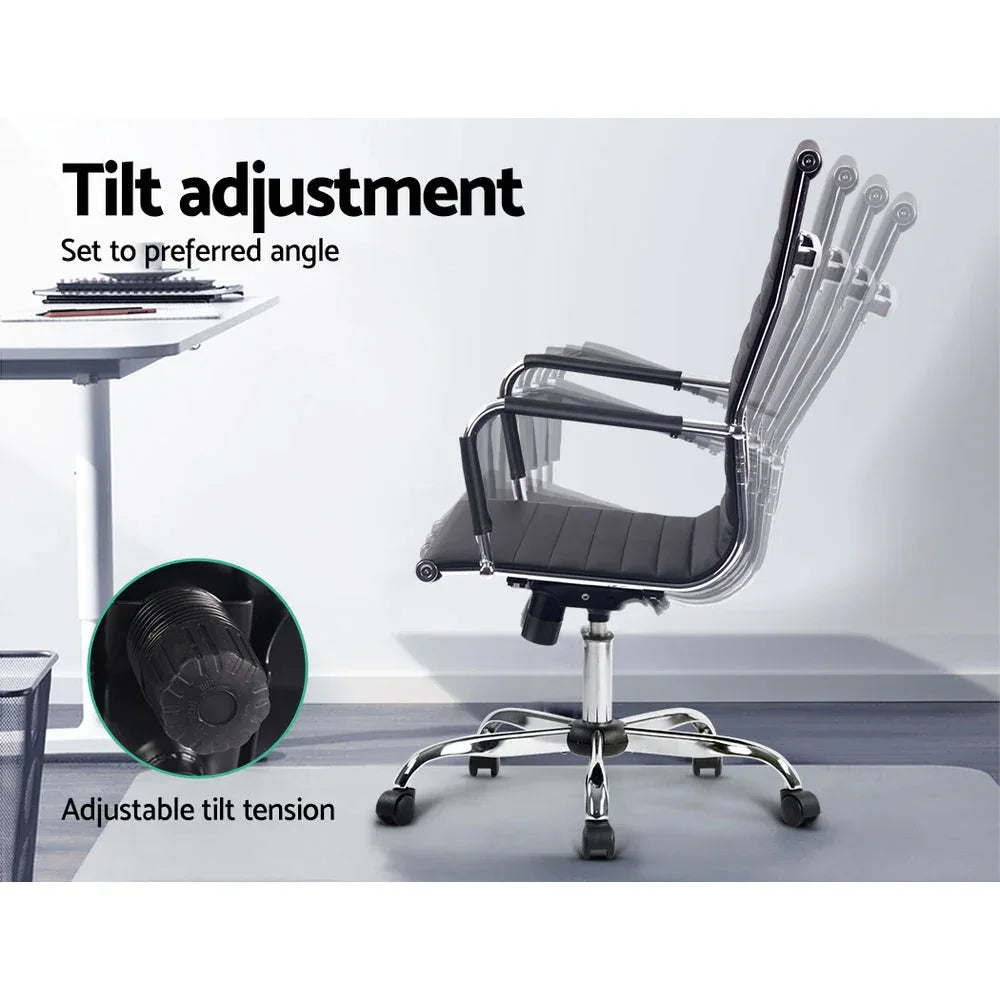 Artiss black gaming chair rotated to show 360-degree swivel base with sturdy wheels.