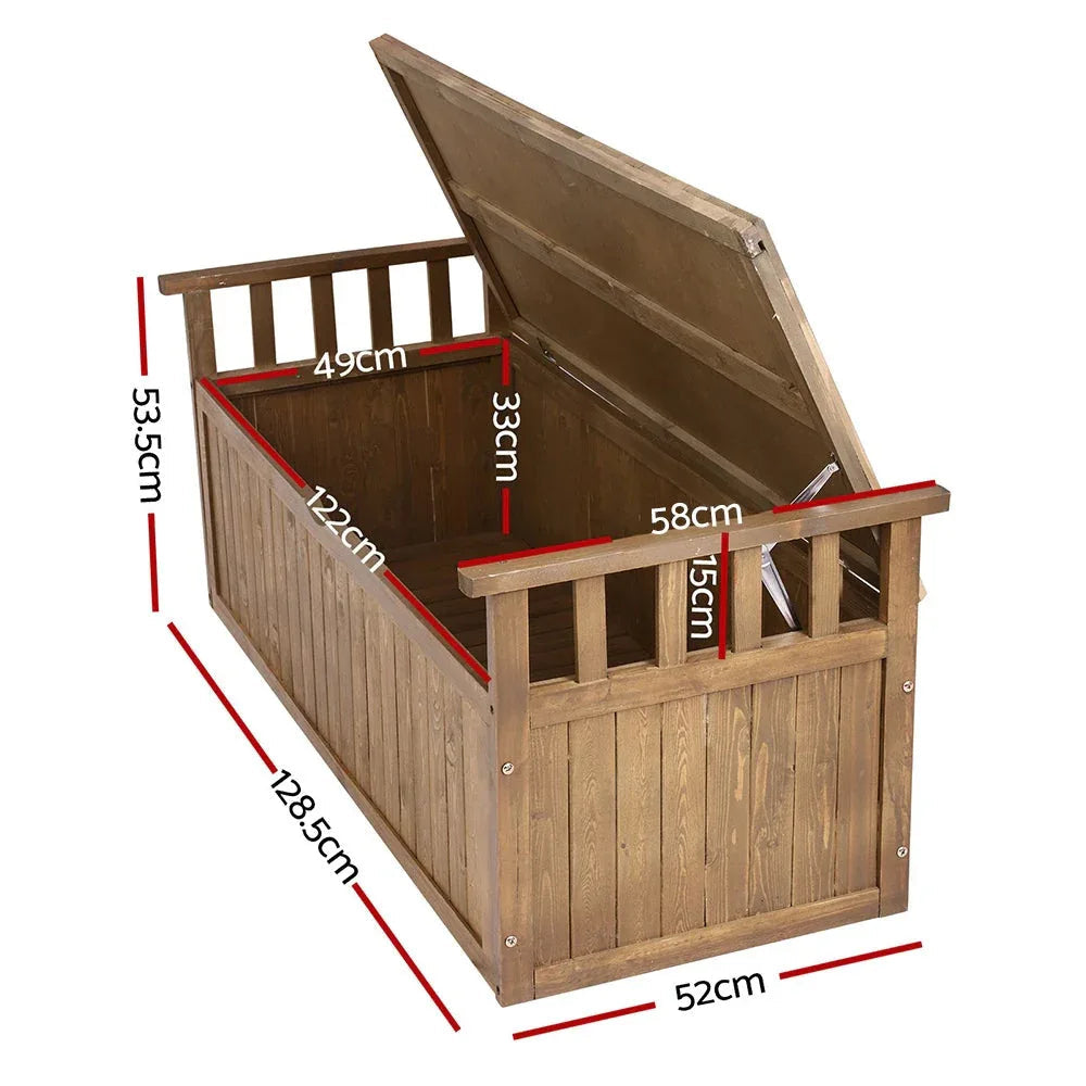 Side view of wooden garden bench showing smooth finish and durable construction