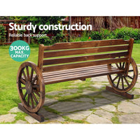 Close-up of strong, textured fir wood grain and craftsmanship on garden bench armrest
