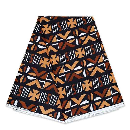 6 Yards | African Print "Mudcloth" Bogolan Inspired Print Fabric 100%