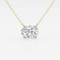 2.00 CTW AGI Certified Oval Lab Grown Diamond Solitaire Pendant -