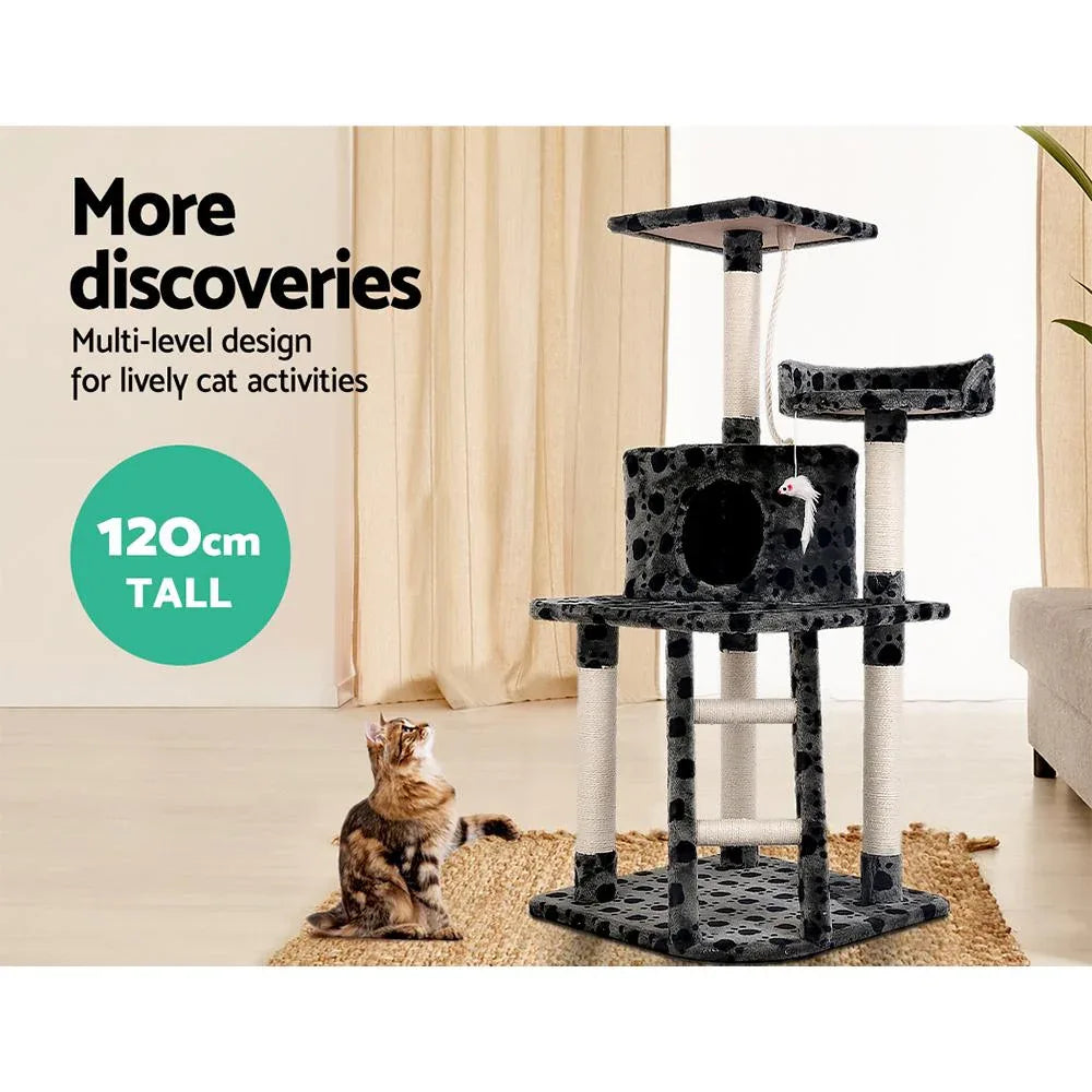 i.Pet Cat Tree 120cm Trees Scratching Post Scratcher Tower Condo House