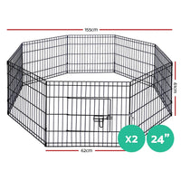 Close-up of black metal frame and mesh panels of the pet playpen.