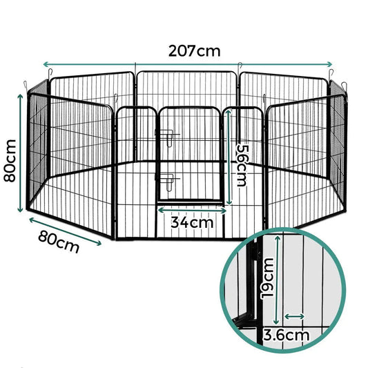 i.Pet 8 Panel Pet Dog Playpen Puppy Exercise Cage Enclosure Fence Play